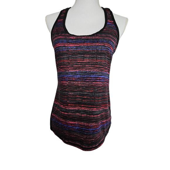 Athleta Women's Tank Top Shirt Multicolor Stripe Stretch Scoop Neck size M - Picture 2 of 11